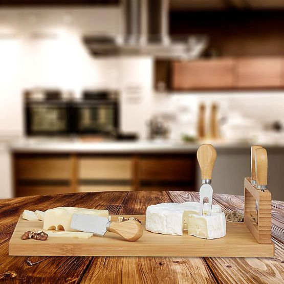 Prkénko na sýry a občerstvení Salers s příbory