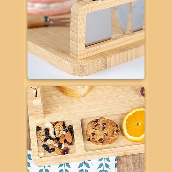 Prkénko na sýry a občerstvení Salers s příbory