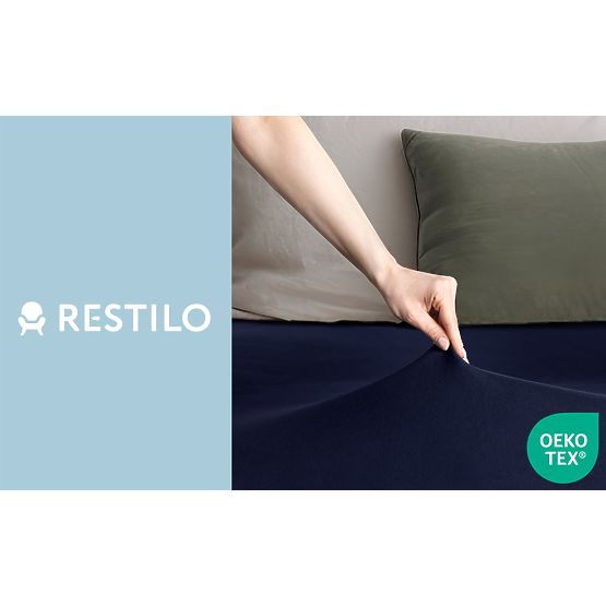 Prostěradlo AMBER barva námořnická modrá klasický styl materiál jersey 220-240x220 DecoKing