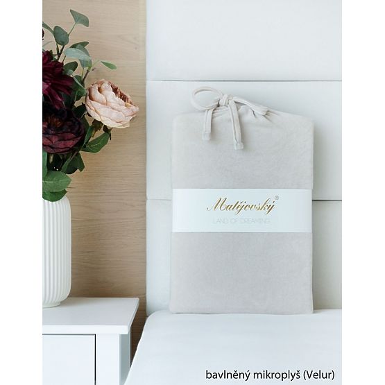 Prostěradlo z bavlněného mikroplyše - přírodní