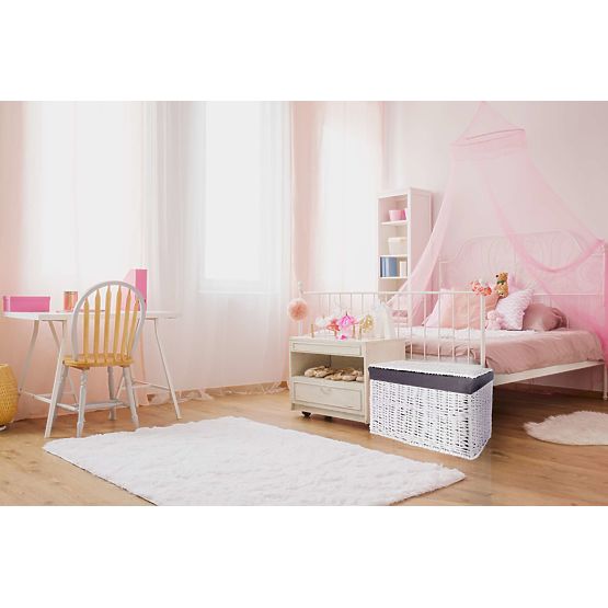 Proutěná truhla 76x46x46 cm - 160L - bílo-šedá