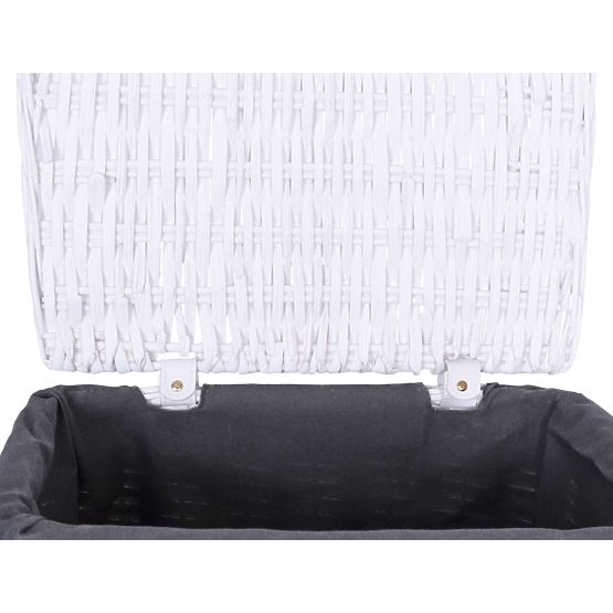 Proutěný koš 40x30x60 cm - 72L - bílo-šedý