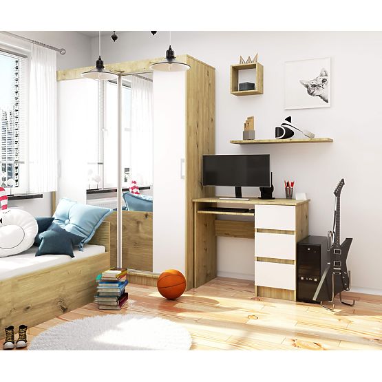 PSACÍ STŮL A-6 CLP DUB ARTISAN / BÍLÝ PRAVOSTRANNÝ