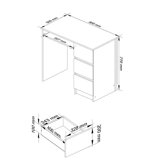 PSACÍ STŮL A-6 CLP DUB ARTISAN PRAVOSTRANNÝ