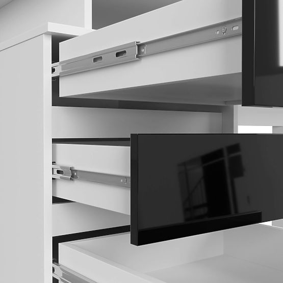 PSACÍ STŮL CLP 135cm PK BÍLÝ / ČERNÝ LESK