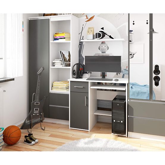 PSACÍ STŮL JAY PK BÍLÝ / ŠEDÝ