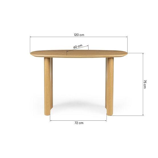 Psací stůl/konsola Oriento 120 cm, přírodní dubová dýha