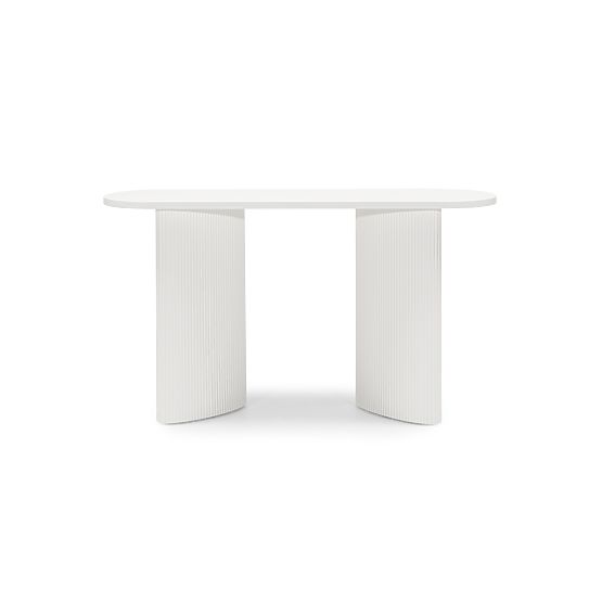 Psací stůl/konzole Pauline 140 cm, bílá, lamely