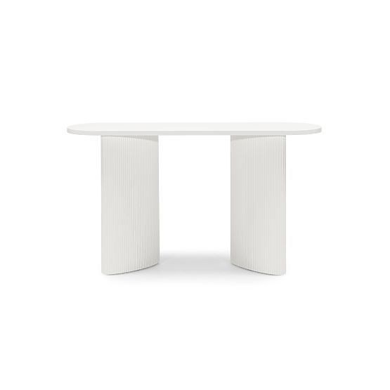 Psací stůl/konzole Pauline 140 cm, bílá, lamely