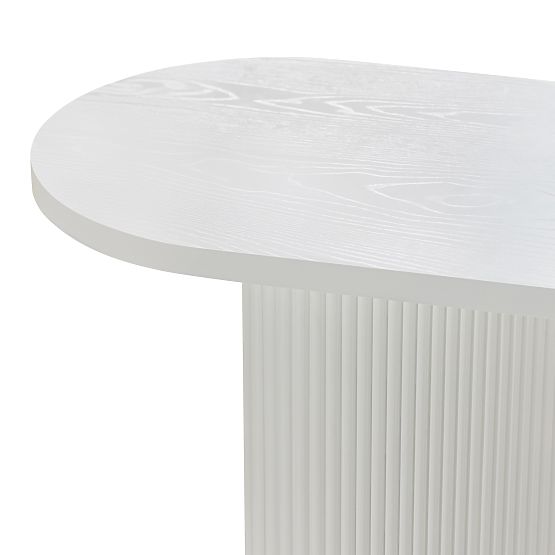 Psací stůl/konzole Pauline 140 cm, bílá, lamely