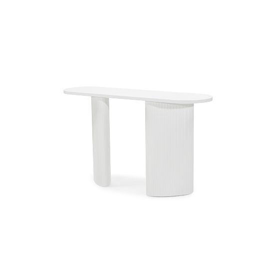 Psací stůl/konzole Pauline 140 cm, bílá, lamely