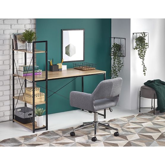 Psací stůl NARVIK B1 - dub sonoma/černý