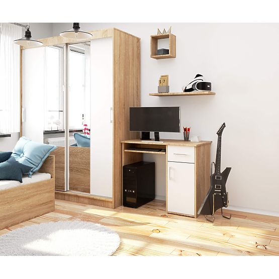 PSACÍ STŮL PIN DUB SONOMA / BÍLÁ