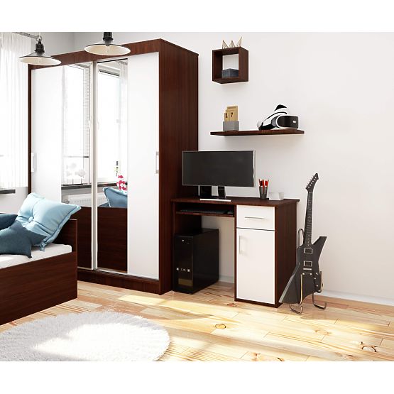 PSACÍ STŮL PIN WENGE / BÍLÝ