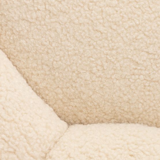 Puf Perugia, béžový, bouclé, oblé tvary