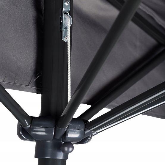 Půlkruhový slunečník na terasu - šedý