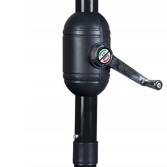 Půlkruhový slunečník na terasu - šedý