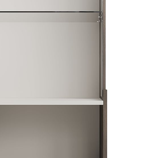 RANDOM 2 V-1 vitrína kašmír / ořech / černá 