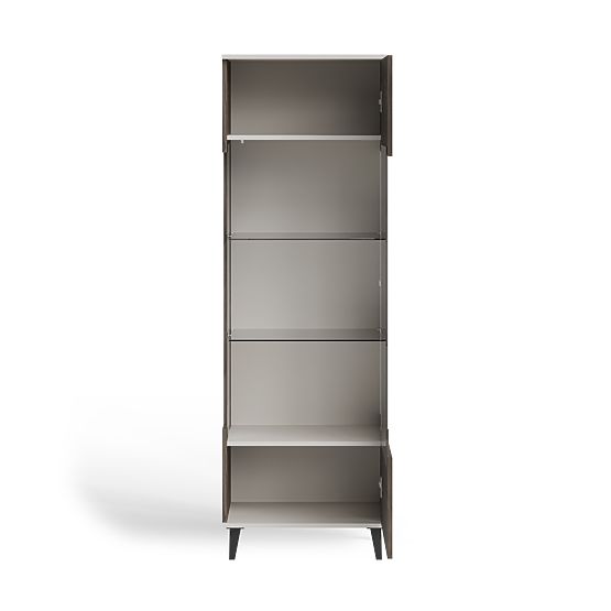 RANDOM 2 V-1 vitrína kašmír / ořech / černá 