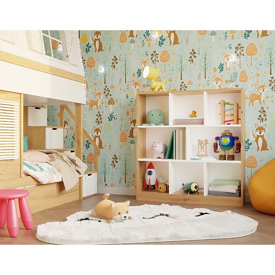 Regál Fiesta 8P DUB ARTISAN / BÍLÁ