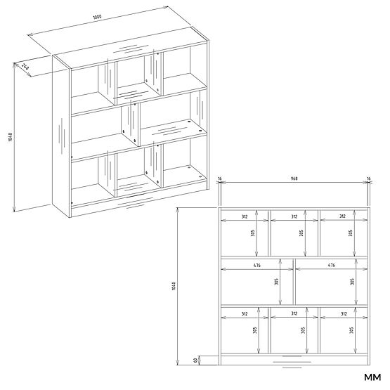Regál Fiesta 8P DUB ARTISAN / BÍLÁ