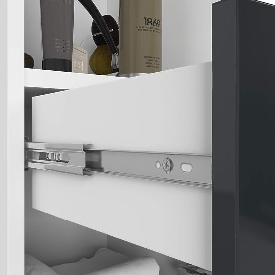 REGÁL KOUPELNA FIN SLOUPEK 30 2D 1SZ 1W 140cm PK GRAFIT LESK