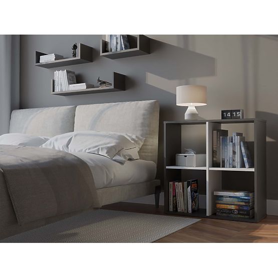 Regál Malax 2x2 ANTRACIT BÍLÁ