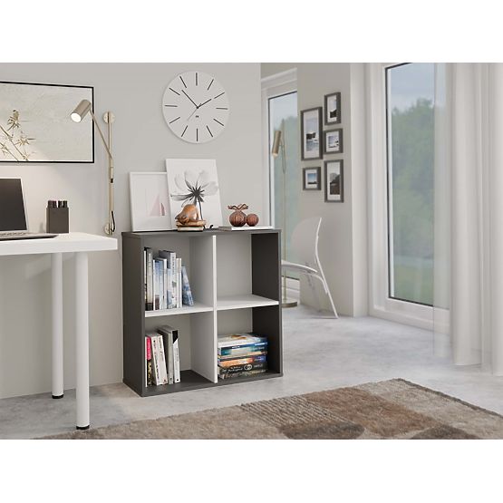 Regál Malax 2x2 ANTRACIT BÍLÁ