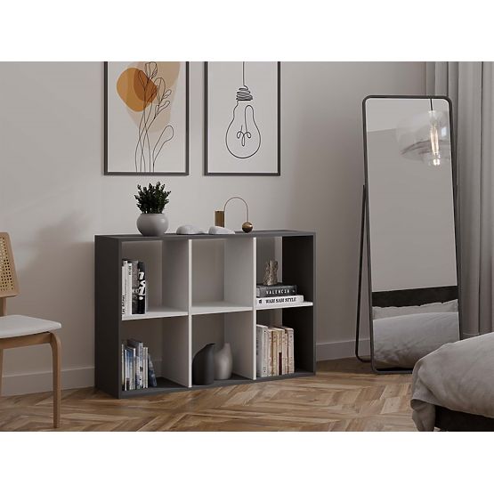 Regál Malax 2X3 ANTRACIT BÍLÁ