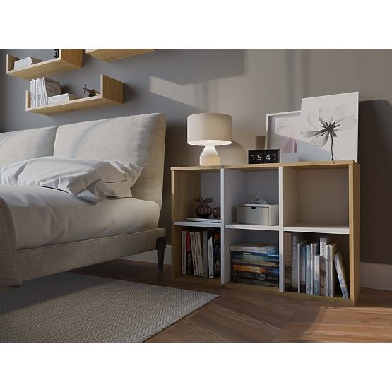 Regál Malax MINI 2X3 DUB ARTISAN BÍLÁ