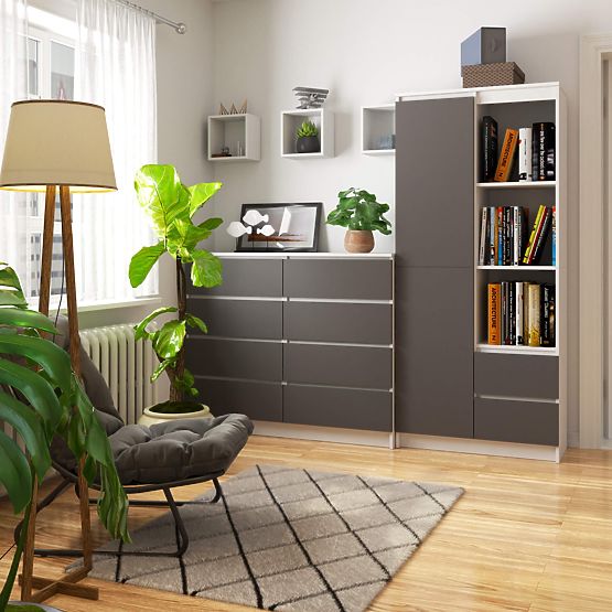 REGÁL R11 R80 1D 2SZ CLP PK BÍLÝ / ŠEDÝ