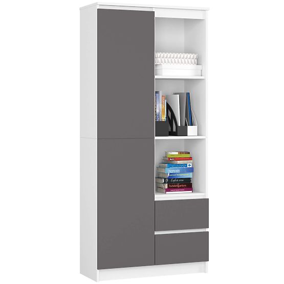 REGÁL R11 R80 1D 2SZ CLP PK BÍLÝ / ŠEDÝ