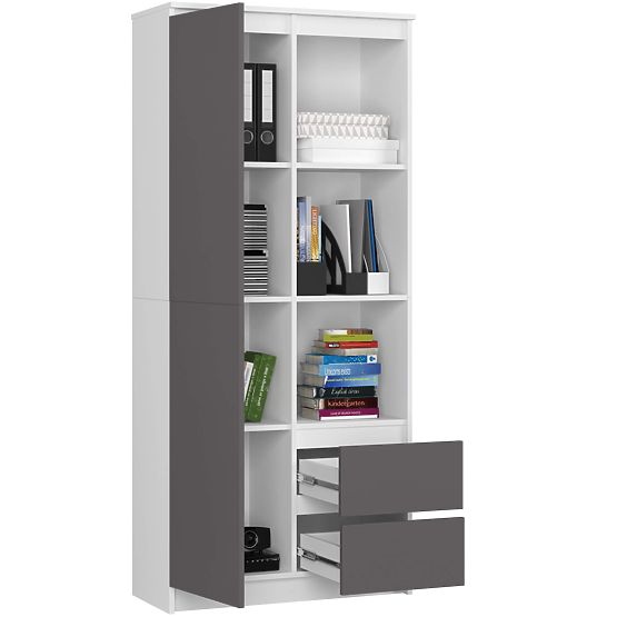 REGÁL R11 R80 1D 2SZ CLP PK BÍLÝ / ŠEDÝ