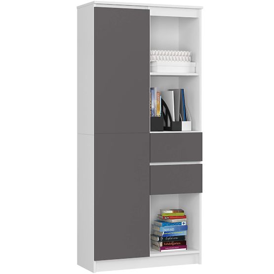 REGÁL R15 R80 1D 2SZ CLP PK BÍLÝ / ŠEDÝ