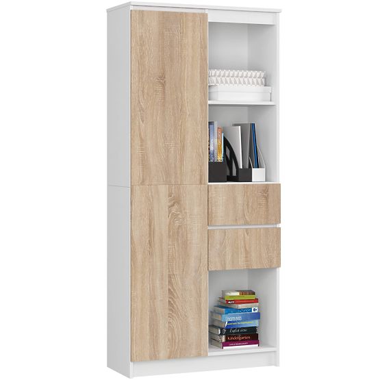 REGÁL R15 R80 1D 2SZ CLP PK BÍLÝ / SONOMA