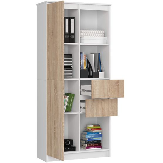 REGÁL R15 R80 1D 2SZ CLP PK BÍLÝ / SONOMA