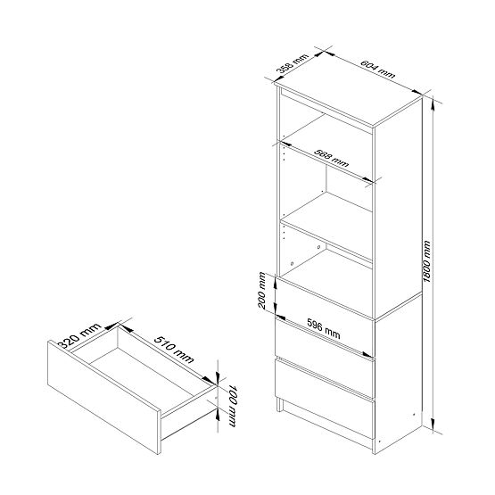 REGÁL R60 3SZ 2P CLP PK BÍLÝ