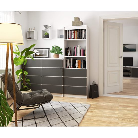 REGÁL R60 3SZ 2P CLP PK BÍLÝ / ŠEDÝ