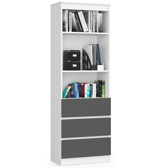 REGÁL R60 3SZ 2P CLP PK BÍLÝ / ŠEDÝ