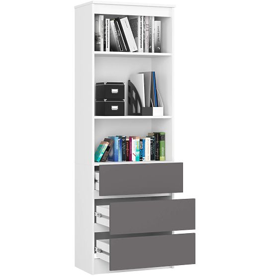 REGÁL R60 3SZ 2P CLP PK BÍLÝ / ŠEDÝ