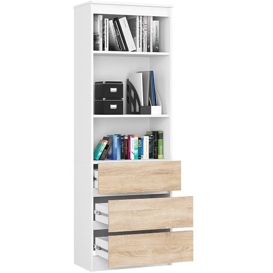 REGÁL R60 3SZ 2P CLP PK BÍLÝ / SONOMA