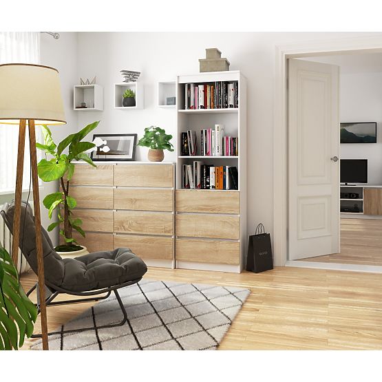 REGÁL R60 3SZ 2P CLP PK BÍLÝ / SONOMA
