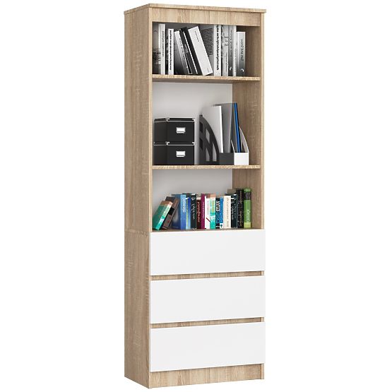 REGÁL R60 3SZ 2P CLP PK SONOMA / BÍLÁ