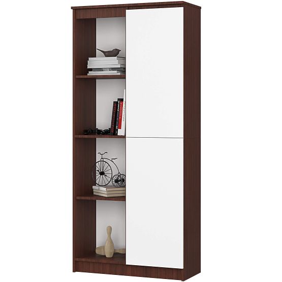 REGÁL R80 1D 4P CLP WENGE / BÍLÁ