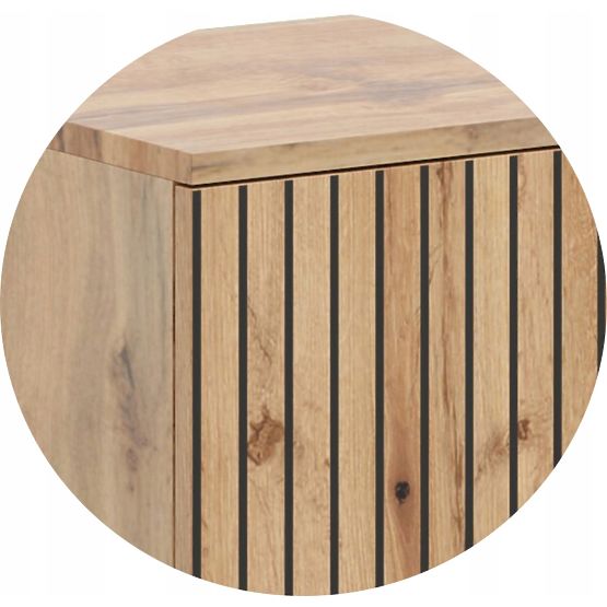 Regál skříň Fondi dub craft zlatý - černý, dekor lamely