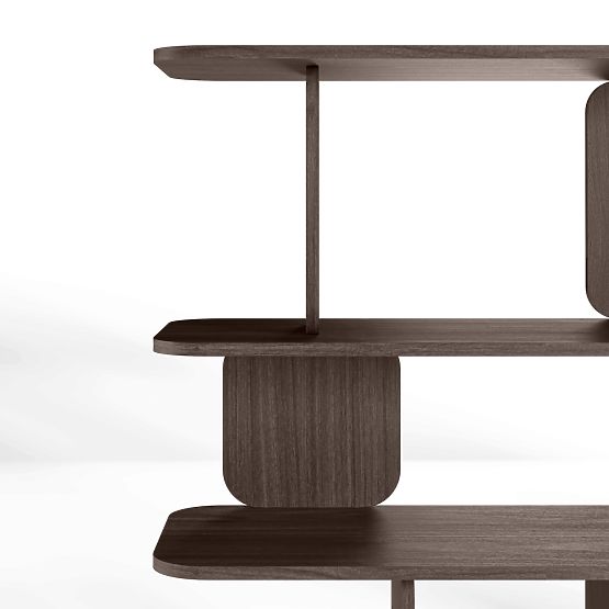 Regál Tulumo 200 cm, zaoblený, Ořech Villa