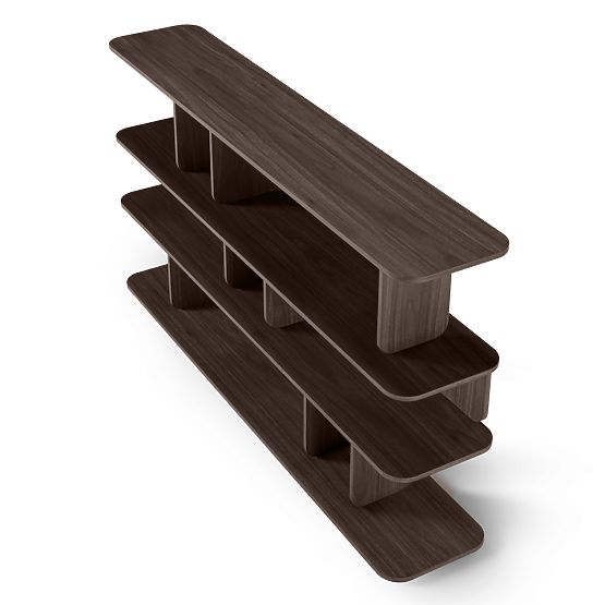 Regál Tulumo 200 cm, zaoblený, Ořech Villa