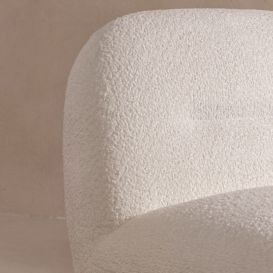 Relaxační křeslo Giorgia s otočnou základnou, krémové, boucle