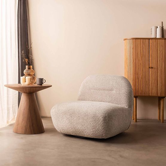 Relaxační křeslo Giorgia s otočnou základnou, šedobéžové