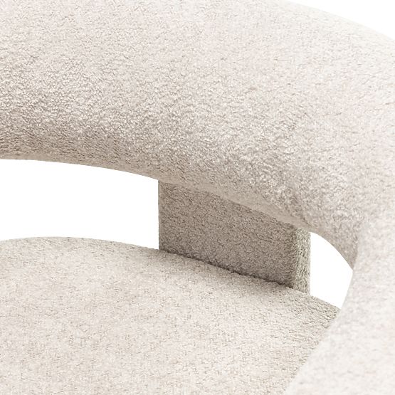 Relaxační křeslo Hella světle béžové, boucle, zaoblené